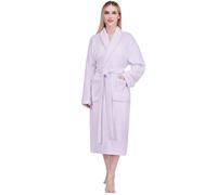 PAVILIA Women Robe Fleece Plush Soft, Fluffy Fuzzy Cozy Warm Lightweight Bathrobe, Shower Spa House Long Robe for Women, Lavender Purple, S-M