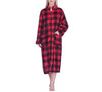 PAVILIA Womens Zip Up Robe with Pockets, Long Fleece Housecoat Bathrobe