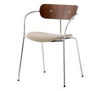 Pavilion AV4 Chair with Armrests - Chrome-Plated Frame Beige one size