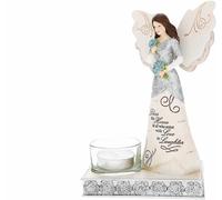 Pavilion - Bless This Home - 6.75" Angel Figurine Tealight Candle Holder Religious Bestie BFF Best Friend God Jesus Lover Christian Christ Gift Housewarming Present