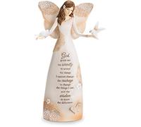 Pavilion Gift Company 19105 Serenity Angel Figurine, 9", Silver,white