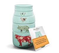 Pavilion Gift company 23130 Live Simply Bee Chicken Pig and Cow Measuring Cups, Teal
