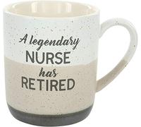 Pavilion Gift Company 23559 Legendary Nurse Has Retired-15oz Speckled Stoneware Coffee Cup Mug, 15 oz, Beige