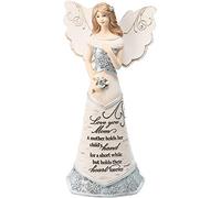 Pavilion Gift Company 7.5" Angel Holding Flowers, Polyresin, Beige, 7.5 Inch
