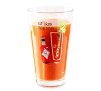 Pavilion Gift Company 74867 Eat, Drink & B. Mary-Bloody Mary-16 oz 16 oz Pint Glass Tumbler, Red