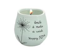 Pavilion Gift Company 8 oz-100% Soy Wax Candle Scent: Serenity, Ceramic, Green, 8 oz-3.5 Inch Tall