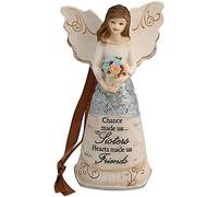 Pavilion Gift Company 82342 Elements Sister Angel Figurine, 4-1/2-Inch, Silver