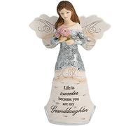 Pavilion Gift Company 82349 Granddaughter Angel Figurine, 5-1/2-Inch, Silver