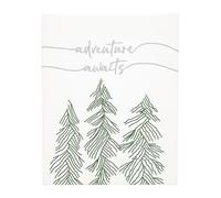 Pavilion Gift Company - Adventure Awaits - 12" x 15" Embroidered Plaque Adventure Outdoors Trees Forest Camping Camper Cabin Summer Home Wall Decor