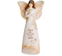Pavilion Gift Company Angel Figurine, Resin, Cream, Tan, Beige, Brown, 6 "