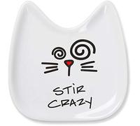 Pavilion Gift Company Blobby Cat, Cat Spoon Rest "Stir Crazy", 5", White