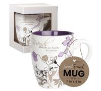 Pavilion Gift Company - Friend Coffee Mug - Mark My Words Friend Mug with Friends are Family We Choose Design - Ceramic Coffee Cup for Friends, Microwave & Dishwasher Compatible - Multicolor, 20 oz