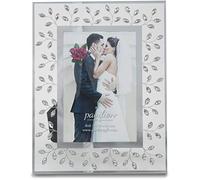 Pavilion Gift Company Glorious Occasions Tree Branch White Crystal Wedding Picture Frame, 4" x 6", Silver