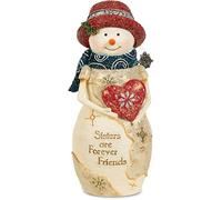 Pavilion Gift Company Sister-Christmas Snowman Figurine, Beige, Multicolor