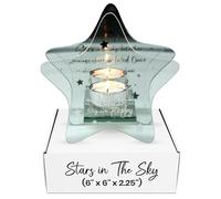 Pavilion Gift Company - Stars in The Sky - 6" x 6" x 2.25" Star-Shaped Tealight Candle Glass and Mirror Holder - in Memory Bereavement Memorial Loss Gift