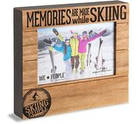 Pavilion Gift Company We People 67360 Picture Frame Memories are Made While Skiing 4x6 Picture Frame, Brown, Black