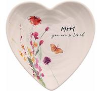 Pavilion Gift Company - You Are Amazing - Ceramic Heart-Shaped Keepsake Dish, Watercolor Floral Design, For Coworker, Trinket Dish, Ring Holder, Jewelry Dish, 1 Count