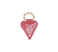Pavilion - The Best Kind of Love Comes from Service Dogs - 9.5" Heart Puppy Dog Toy with Rope Handle K-9 Furry Companion Valentine's Day Gift Christmas Birthday Present