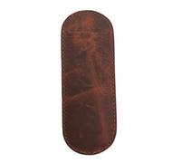 PavinCrafter Genuine Leather 2-Pen Case Sleeve - Handmade Full Grain Leather Pen Holder, Protective Fountain Pen Cover, Double Pen Organizer Pouch, Writing Accessory Gift for Men & Women (Brown)