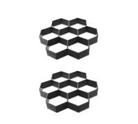 Paving Mould,Paving Slabs Moulds Reusable Garden Pavement Mold Garden Walk Pavement Paving Concrete Mould DIY Manually Paving Cement Brick Path Maker Road Mold(2pcs 30X30CM)