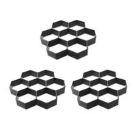 Paving Mould,Paving Slabs Moulds Reusable Garden Pavement Mold Garden Walk Pavement Paving Concrete Mould DIY Manually Paving Cement Brick Path Maker Road Mold(3pcs 30X30CM)