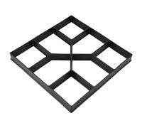 Paving Pavement Concrete Mould Stepping Stone Mold Durable Reusable Geometric Design for Garden Lawn Path Walkway PP Resin Black 40x40cm