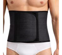 Pavis - Abdominal Binder Support Belt for Men & Women - Black | Post Surgery, Hernia & Postpartum Abdominal Support | Breathable Cotton Medical Wrap | Adjustable Waist Compression (M: 82-94cm)