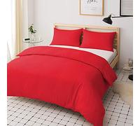 PAVLA-Outlet Duvet Quilt Cover Set Plain Dyed Poly-Cotton Bedding Set - Easy Care | Machine Washable |Single Double King Super King | with Matching Pillowcases (Fuchsia, King)