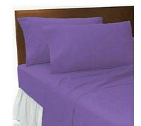Pavla-Outlet Easy Care Soft Poly-Cotton Plain Dyed FLAT Bed Sheet-Pillow Cases Single Double & King (Lilac, Pillowcase)