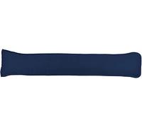 Pavla-Outlet Plain Dyed Fabric Draught Excluder Hollowfibre Filled Draught Stopper Cushion Bottom of Door/Window Draft Guard/Energy Saver Draft Insulator - 90x18cm (Navy, Pack of 1)
