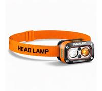 PAVLED Head Torch Rechargeable Dual Lights Headlamp for Hardhat with Motion Sensor, Red Warning Light Up/Down Adjustable Waterproof Headlamps for Cycling, Car Maintenance, Running, Camping