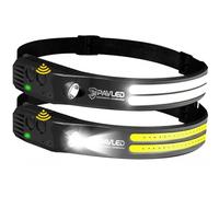 PAVLED Head Torch Rechargeable, LED Headlamp Motion Sensor Headtorch 230° Widen View & 5 Modes, Hands-Free IPX4 Waterproof Head Lamp for Camping,Running,Fishing,Cycling