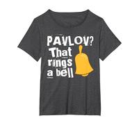 Pavlov That Rings a Bell Funny Psychology Joke T-Shirt, Women's Plus, Dark Heather Grey, 4X