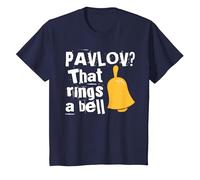 Pavlov That Rings a Bell Funny Psychology Joke T-Shirt, Youth, Navy Blue, Small