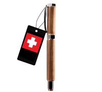 PAVLOVA'S Swiss Handmade Rollerball Pen - Walnut and Gunmetal Plating - Magnetic Cap - Smooth Writing Experience - Gift Box - Black Ink and Blue Refill - 10-Year Warranty - Limited Edition