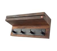 PAVLOVA'S Swiss Handmade Walnut Wall Organizer - Stylish Storage for Keys, Wallets & Everyday Items - Entrance & Home - Easy Installation - Gift Box - 10-Year Warranty - Limited Edition