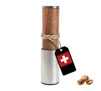 PAVLOVA'S Swiss-Made Walnut Nutcracker - Handcrafted Solid Wood & Stainless Steel - Mess-Free Cracking System - Scratch-Protective Felt Base - Gift Box - 10-Year Warranty