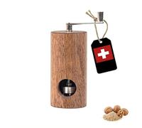PAVLOVA'S Walnut Wood Nutmeg Mill - Handmade in Switzerland with High-Precision Mechanism - Fine & Uniform Manual Grinding - Gift Box - 10-Year Warranty - Limited Edition