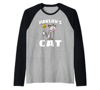 Pavlovs Cat Pavlov Dog Bell Experiment Comic Fun Raglan Baseball Tee