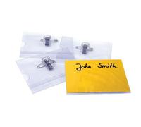 Pavo Announce 40 X 75 mm Combi Clip Name Badge, Pack Of 50