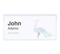 Pavo Name Badge Pin 7.5 x 4 cm PVC (Polyvinyl Chloride) Pack of 100