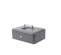 Pavo - Premium 10-Inch Metal Cash Box 25 x 18 x 9 cm with 2 Keys and Removable Change Tray - Dark Grey