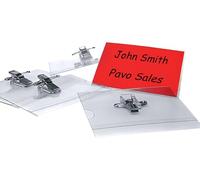 PAVO - Premium 40 x 75 mm Combi Clip Visitor Name Badge (Pack of 50), 8009176