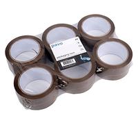 Pavo - Premium 50 mm x 66 m Polypropylene Packing Tape - Brown (Pack of 6)