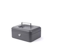 Pavo - Premium 8-Inch Metal Cash Box 20 x 16 x 9 cm with 2 Keys and Removable Change Tray - Dark Grey