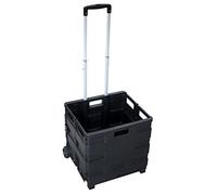 pavo - Premium Folding Transport Trolley Cart, 20 kg capacity (45 l), lightweight aluminium foldable crate with telescopic handle & durable wheels - 8053919