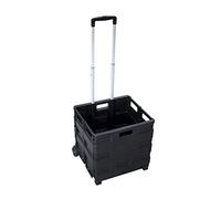 Pavo - Premium Folding Transport Trolley Cart, 35 kg capacity (60l), lightweight aluminium foldable crate with telescopic handle & durable wheels - 8046126