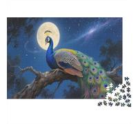 Pavo Real Jigsaw 1000 Piece Challenge Toys for Adults And Kids Under The Moon Impossible Jigsaw Puzzles Educational Game Home Decoration 1000pcs (75x50cm)