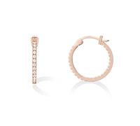 PAVOI 14K Gold Plated 925 Sterling Silver Post Cubic Zirconia Hoop Earrings 30/15mm (20mm, Rose Gold)