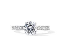 PAVOI 14K Gold Plated Engagement Rings for Women | Promise Wedding Band | 3CT Cushion Cut Round Oval Cubic Zirconia Fake Engagement Ring, 8 UK, White Gold, Cubic Zirconia